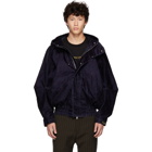 Feng Chen Wang Navy Draped Jacket