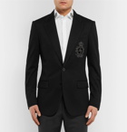 Dolce & Gabbana - Black Slim-Fit Embellished Satin-Jersey Blazer - Men - Black