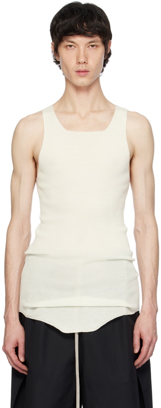 Photo: Rick Owens Off-White Ribbed Tank Top