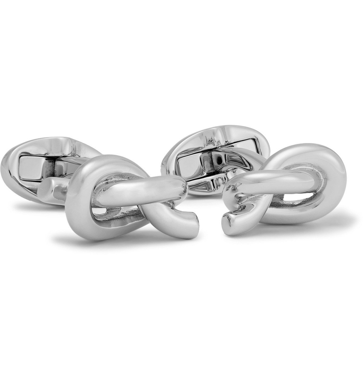 Mulberry Oval Reversible Cufflinks in Silver Plated