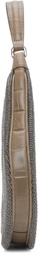 Staud Silver & Taupe Chainmail Sasha Bag