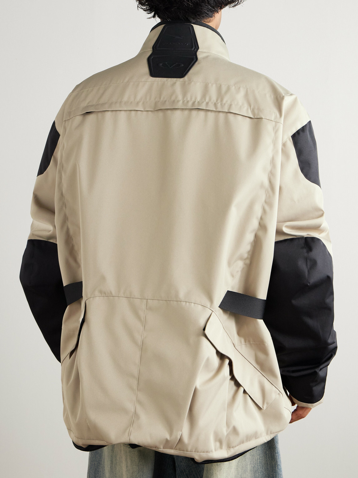 VETEMENTS - Oversized Logo-Embroidered Padded Two-Tone Canvas Jacket - Neutrals
