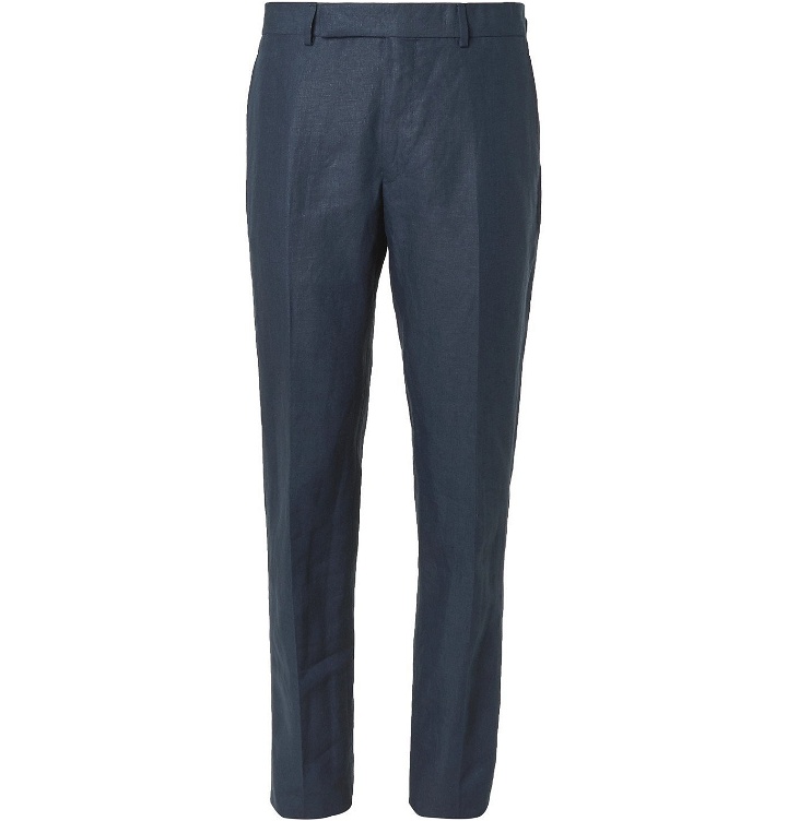 Photo: Dunhill - Slim-Fit Linen Suit Trousers - Blue