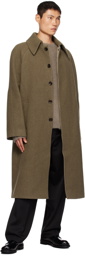 Róhe Khaki Button-Up Coat