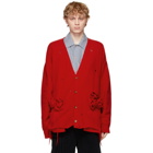 Doublet Red Flower Corsage Cardigan