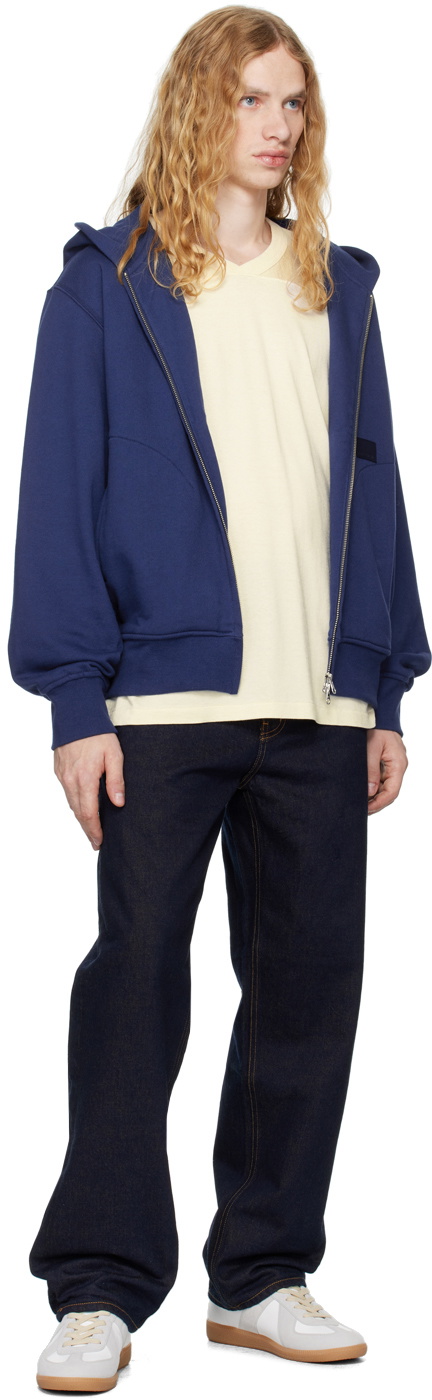 DOCUMENT Blue Zip-Up Hoodie