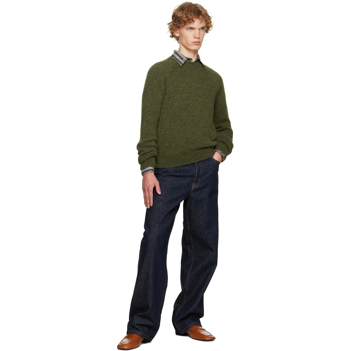 Dries Van Noten Green Alpaca Sweater