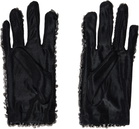 Anna Sui Black Short Sequin Gloves