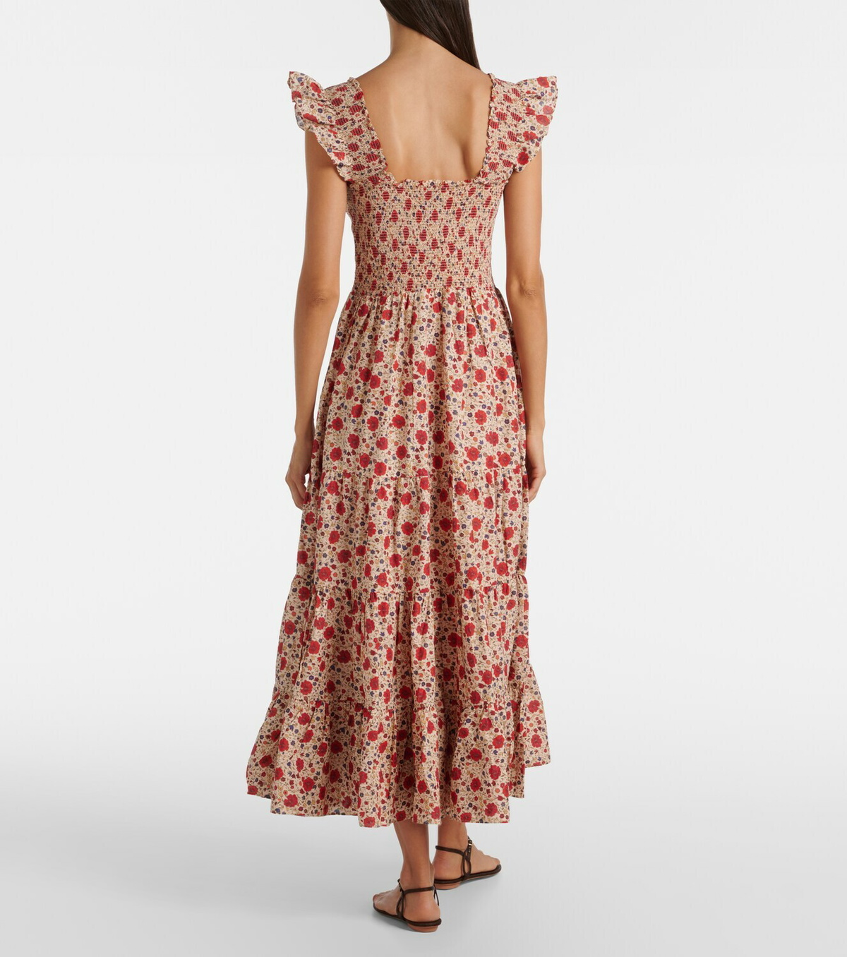 Rixo Kendall floral cotton voile midi dress