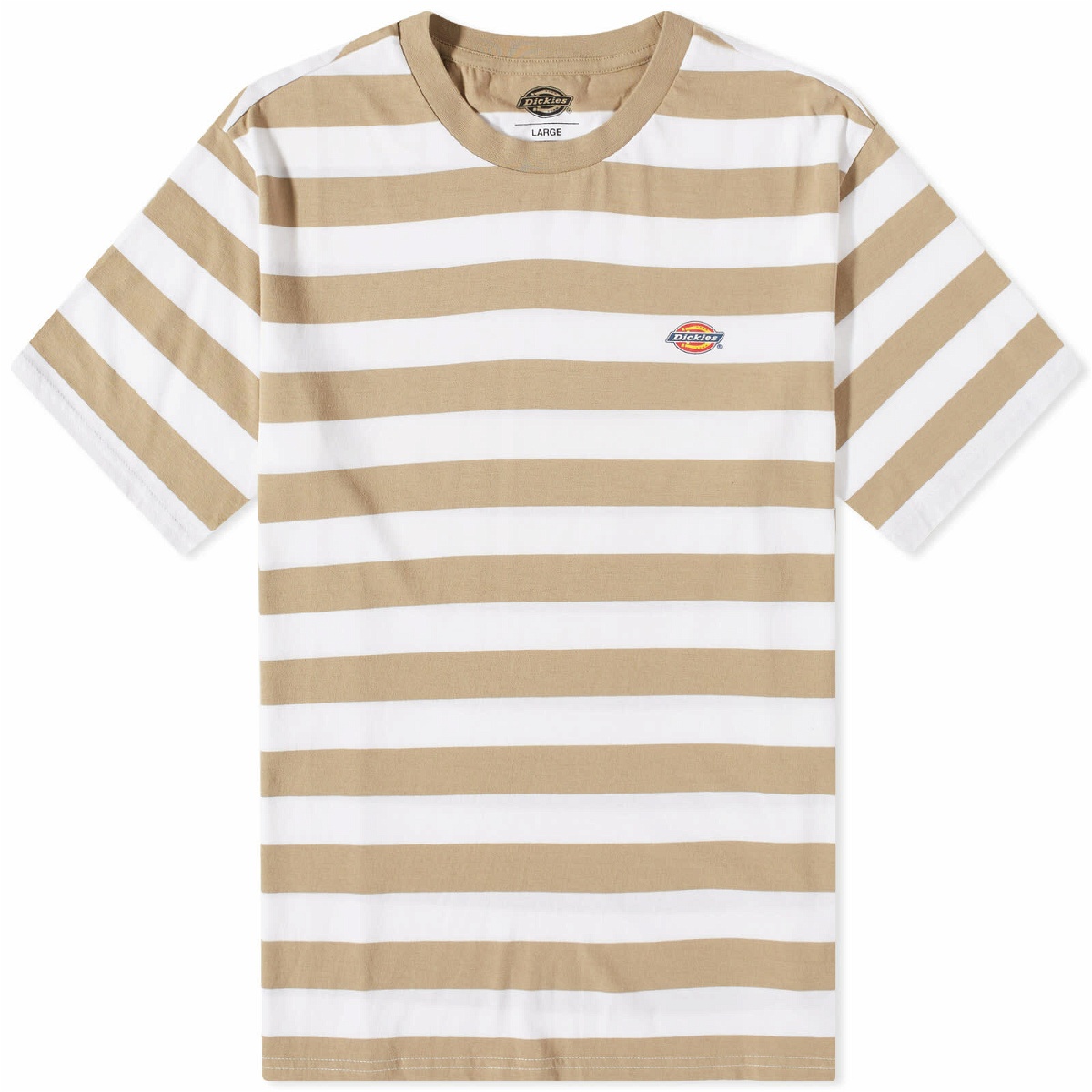 Photo: Dickies Men's Rivergrove Stripe T-Shirt in Khaki