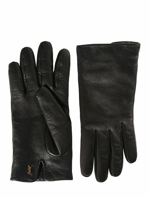 Photo: SAINT LAURENT - Leather & Cashmere Short Gloves