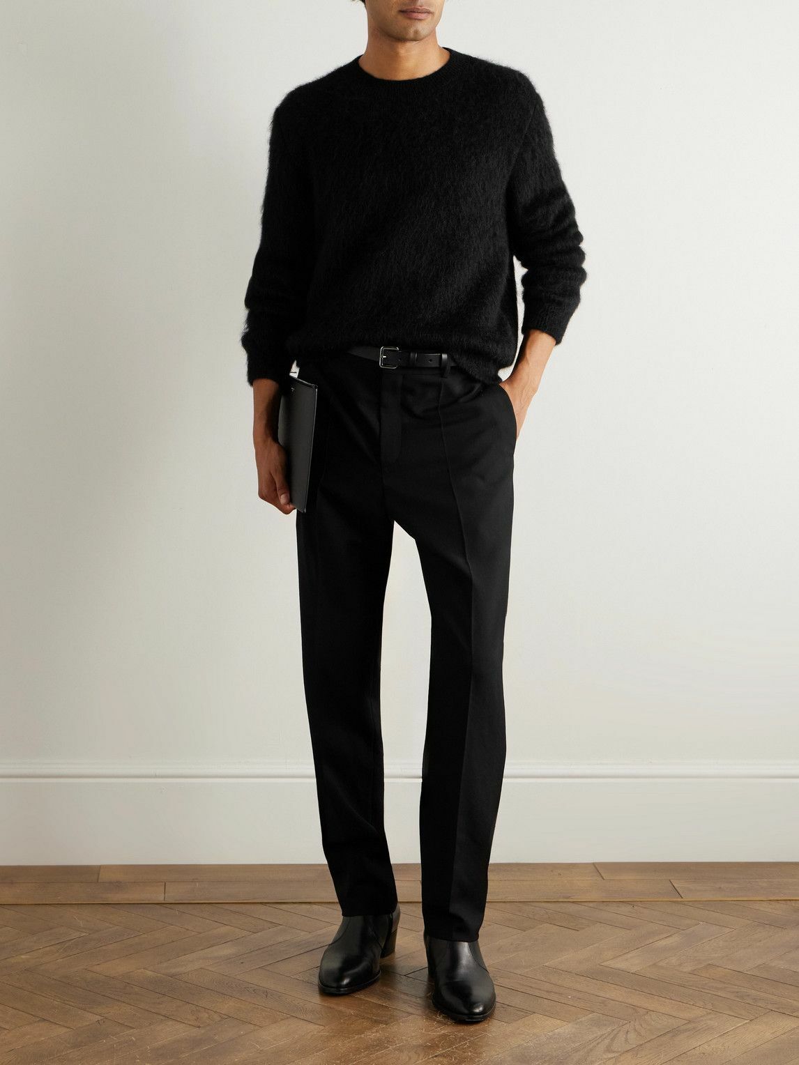 SAINT LAURENT - Slim-Fit Mohair-Blend Sweater - Black