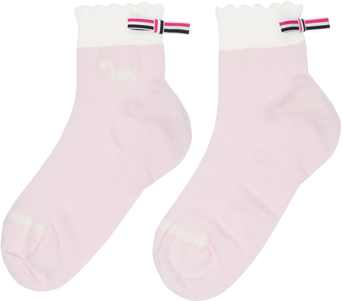 Thom Browne Pink Pointelle Stitch Hector Crew Socks