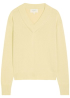 Second Layer Vexed V-neck Cotton-blend Jumper Yellow