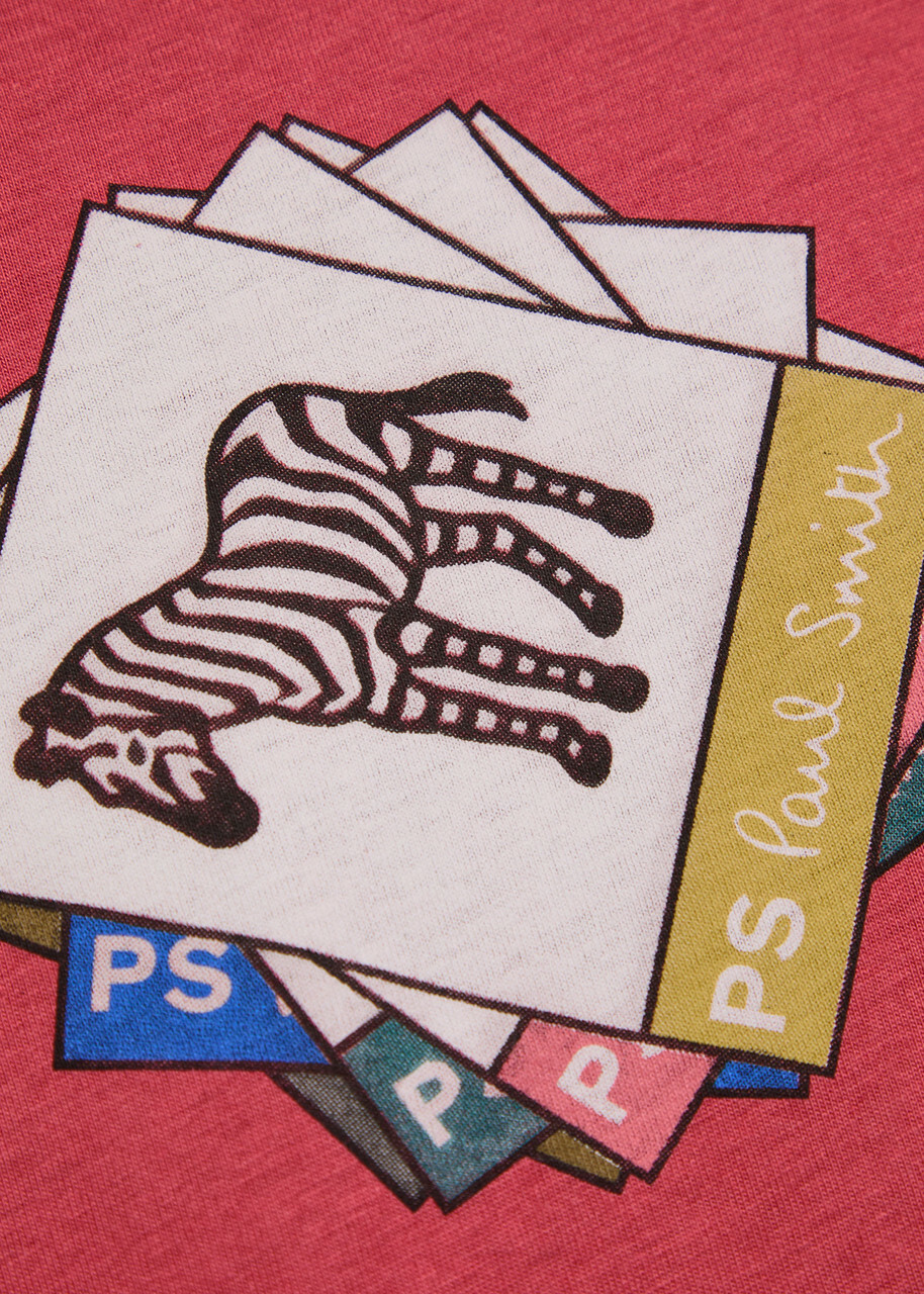 PS Paul Smith Zebra Printed Cotton T-shirt Pink