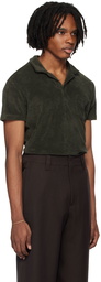 Orlebar Brown Brown Open Placket Polo