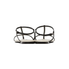 Jil Sander Black and White Middle Strap Pointy Toe Flat Sandals