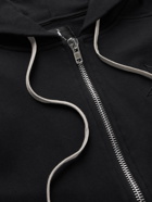RICK OWENS - Champion Jason's Logo-Embroidered Loopback Cotton-Jersey Zip-Up Hoodie - Black - M