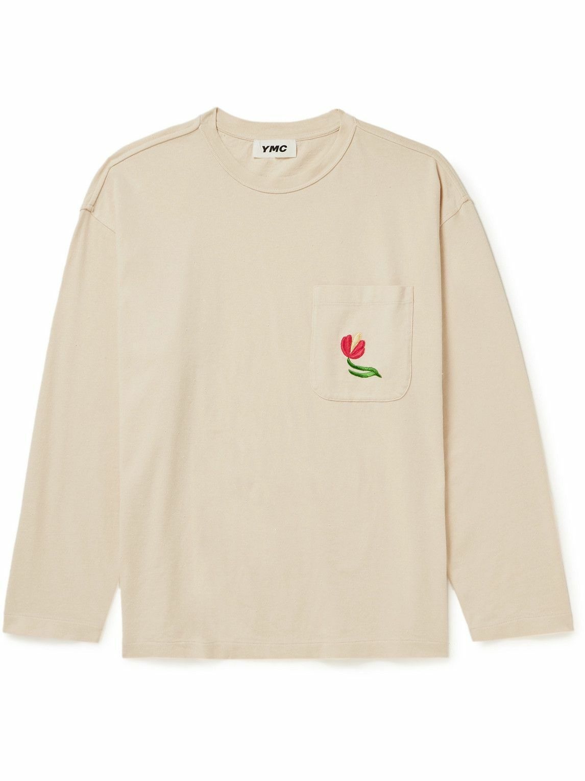 Photo: YMC - Monterey Embroidered Cotton-Jersey T-Shirt - White