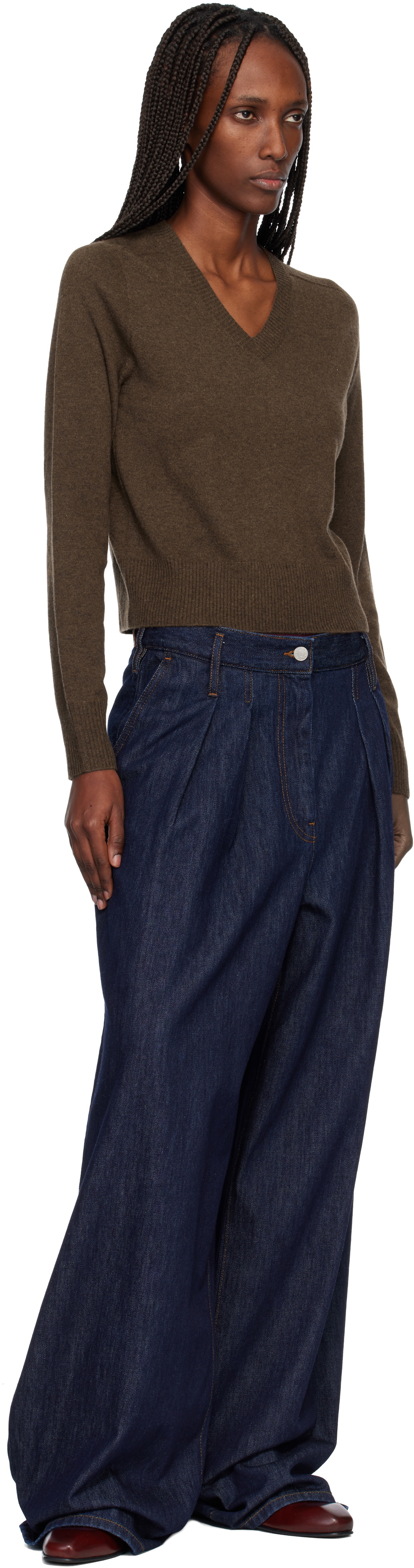arch4 Brown Boston V-neck Sweater