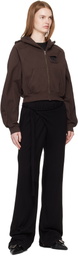 Ottolinger Brown Distressed Multiline Zip Hoodie