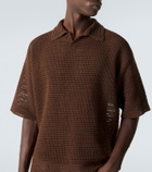 Auralee Open-knit cotton and silk polo sweater