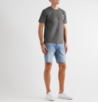 FRAME - Embroidered Cotton-Jersey T-Shirt - Gray