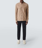 Moncler Leather-trimmed wool cardigan