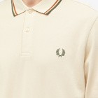 Fred Perry Men's Long Sleeve Twin Tipped Polo Shirt in Oatmeal/Nutflake/Field Green