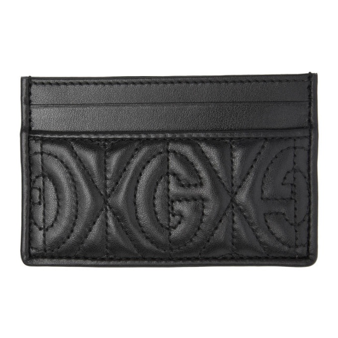Photo: Gucci Black GG Quilted Card Holder