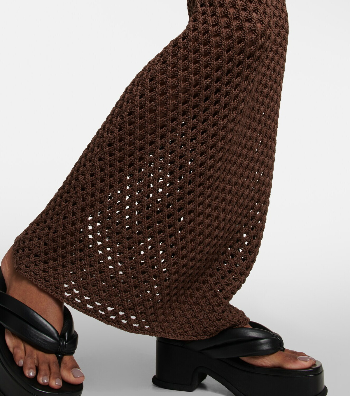 brown crochet midi dress Airlie Crochet Midi Dress