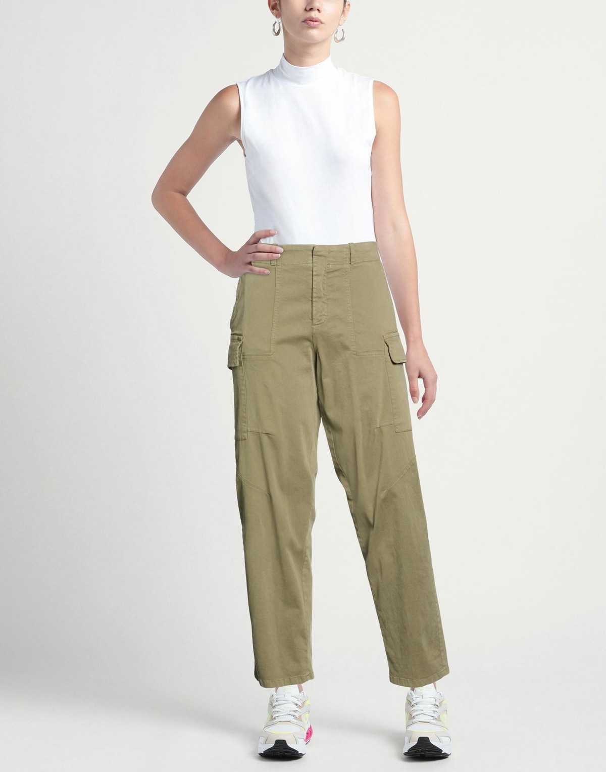 Manila Grace Womens Pants in Military green