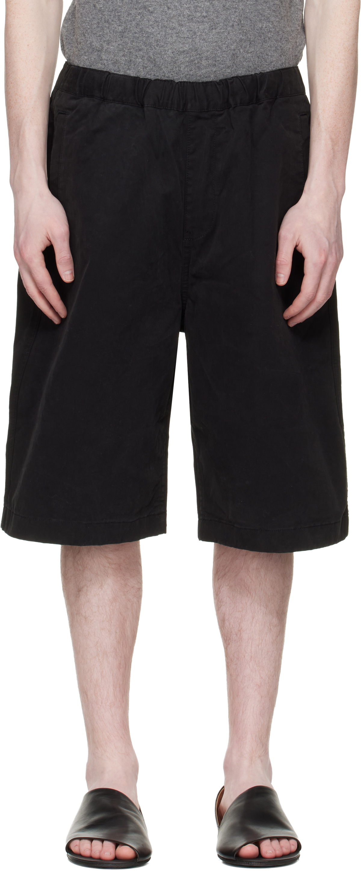 Entire Studios Black Area Leather Shorts Entire Studios