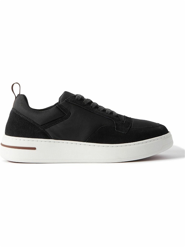 Photo: Loro Piana - Newport Suede-Trimmed Shell Sneakers - Black