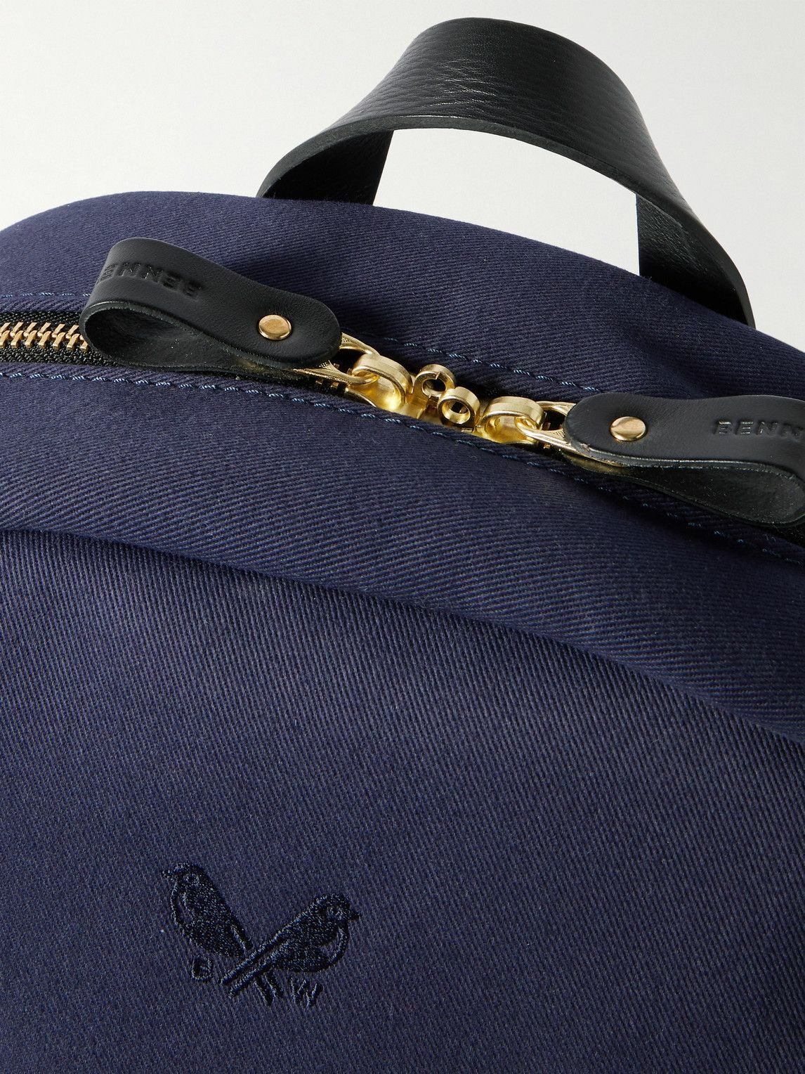 Bennett Winch - Logo-Embroidered Leather-Trimmed Cotton-Canvas Backpack