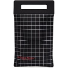 A-Cold-Wall* Black Grid Overlocked Tablet Tote