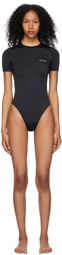 Balenciaga Black Open Back T-Shirt One-Piece Swimsuit