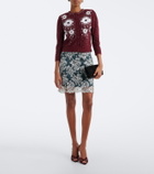 Jacques Wei Embellished floral wool-blend cardigan