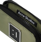 Acne Studios - Logo-Appliquéd Ripstop Zip-Around Cardholder with Lanyard - Green