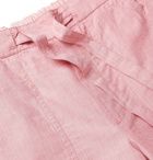 INCOTEX - Tapered Reversible Double-Faced Cotton-Voile Drawstring Trousers - Pink