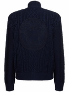 VERSACE - Medusa Embroidered Wool Zip Sweater