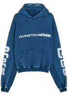 Rivington Roi Rebis Metanoi Printed Hooded Cotton Sweatshirt Navy