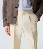 Lardini Linen, cotton, and silk straight pants