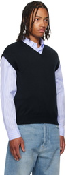 ABRA SSENSE Exclusive Navy Knitted Sweater Vest