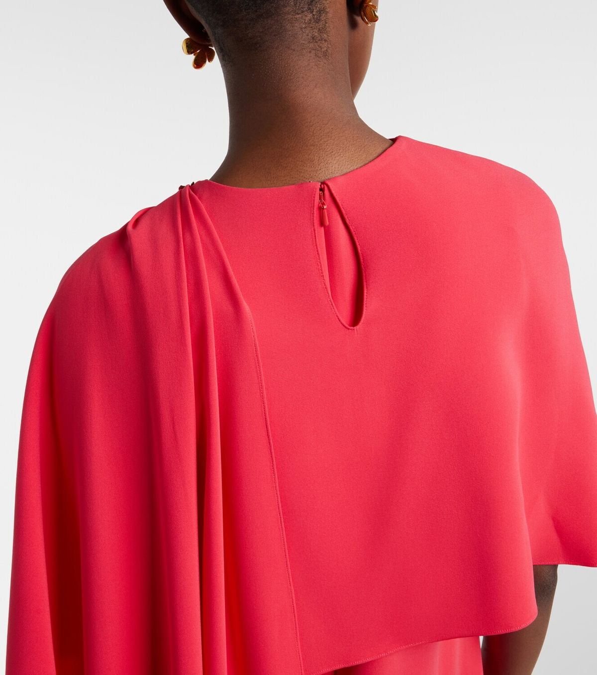 Oscar de la Renta Embellished silk-blend georgette gown