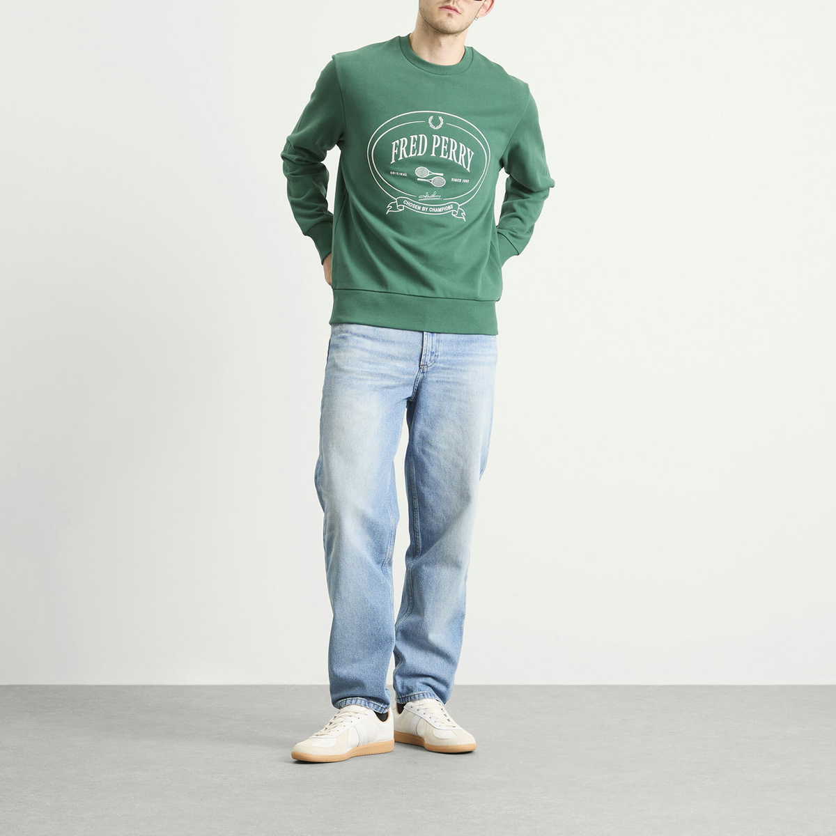 Fred Perry Men's Chosen By Champions Sweatshirt in Sport Green