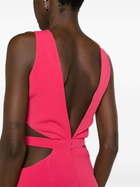 RACIL Pink Jerry Crepe Midi Dress