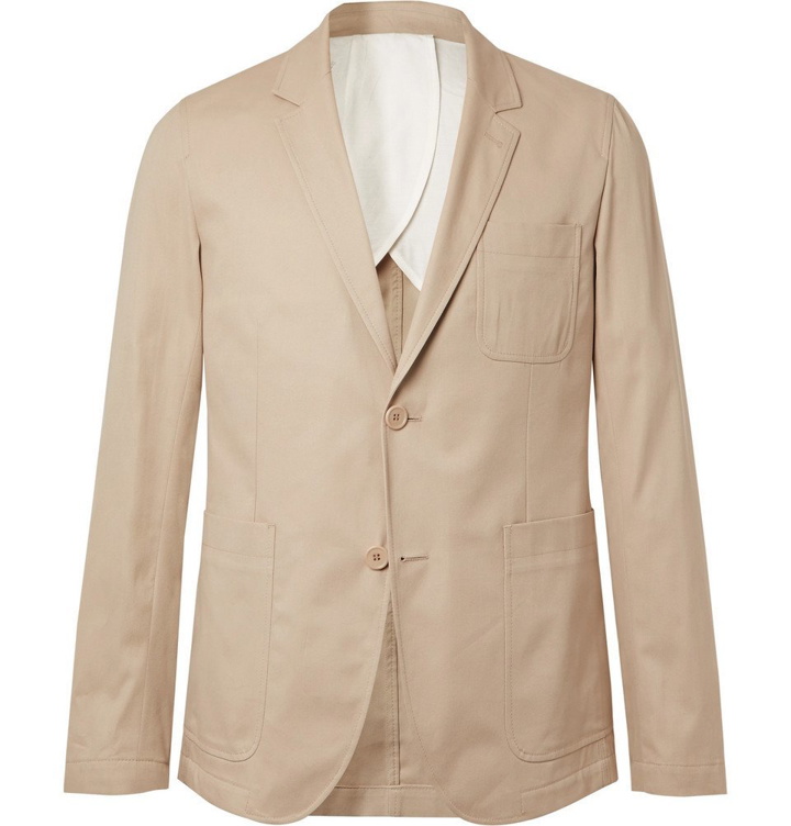 Photo: AMI - Beige Slim-Fit Cotton-Twill Suit Jacket - Beige