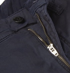Nudie Jeans - Slim Adam Garment-Dyed Stretch Organic Cotton-Twill Trousers - Men - Navy