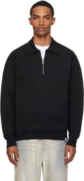 NORSE PROJECTS Black Ketel Relaxed Organic Half Zip Sweatshirt